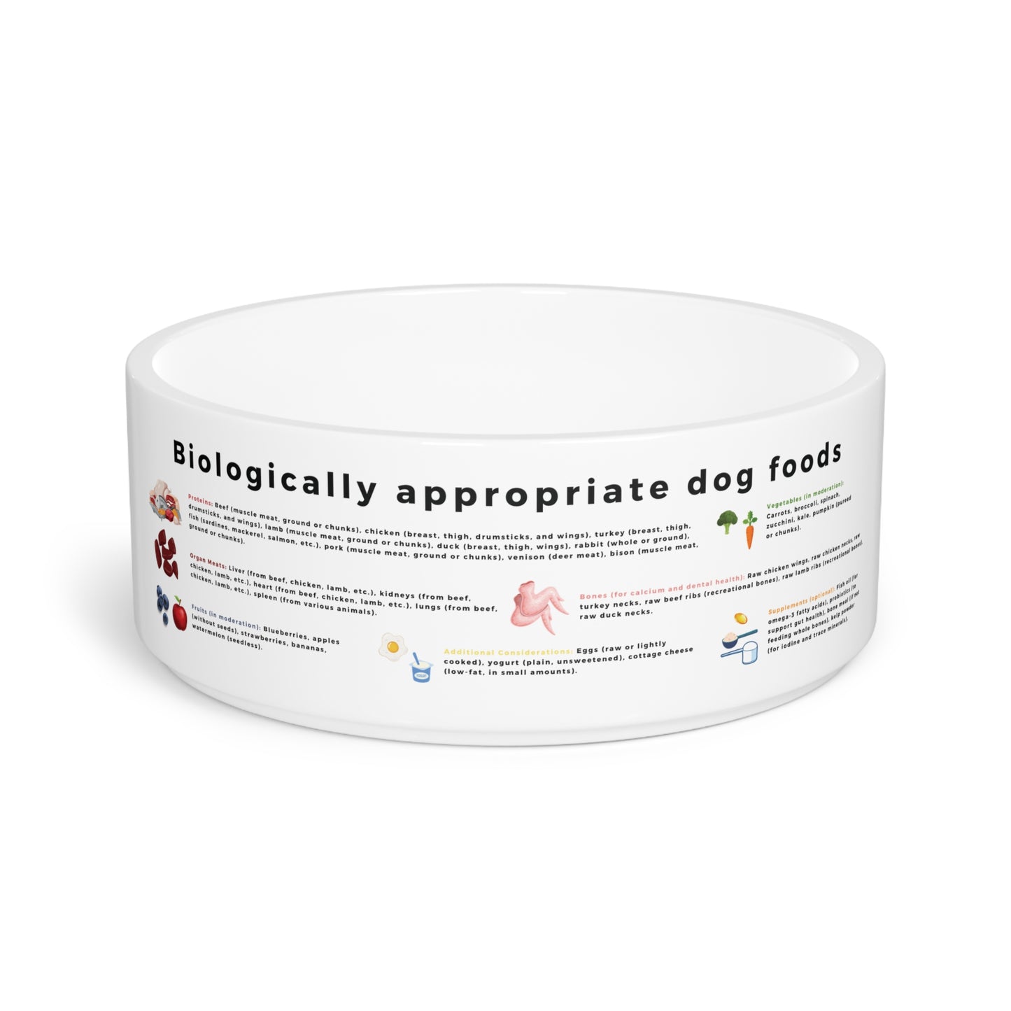 Dog Bowl with Biologically Appropriate Food Choices