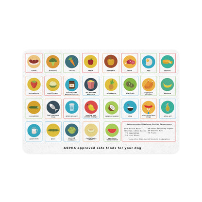 Dog-Safe Food Chart - Pet Food Mat (12x18)