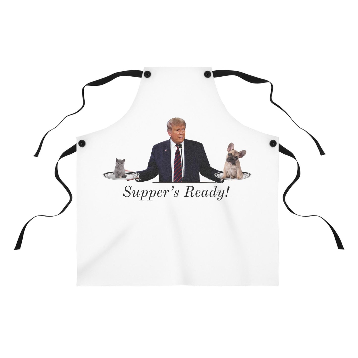 Trump-Themed Apron: "They're Eating the Cats & Dogs" | Funny Springfield Quote | Unisex, One Size Kitchen Apron