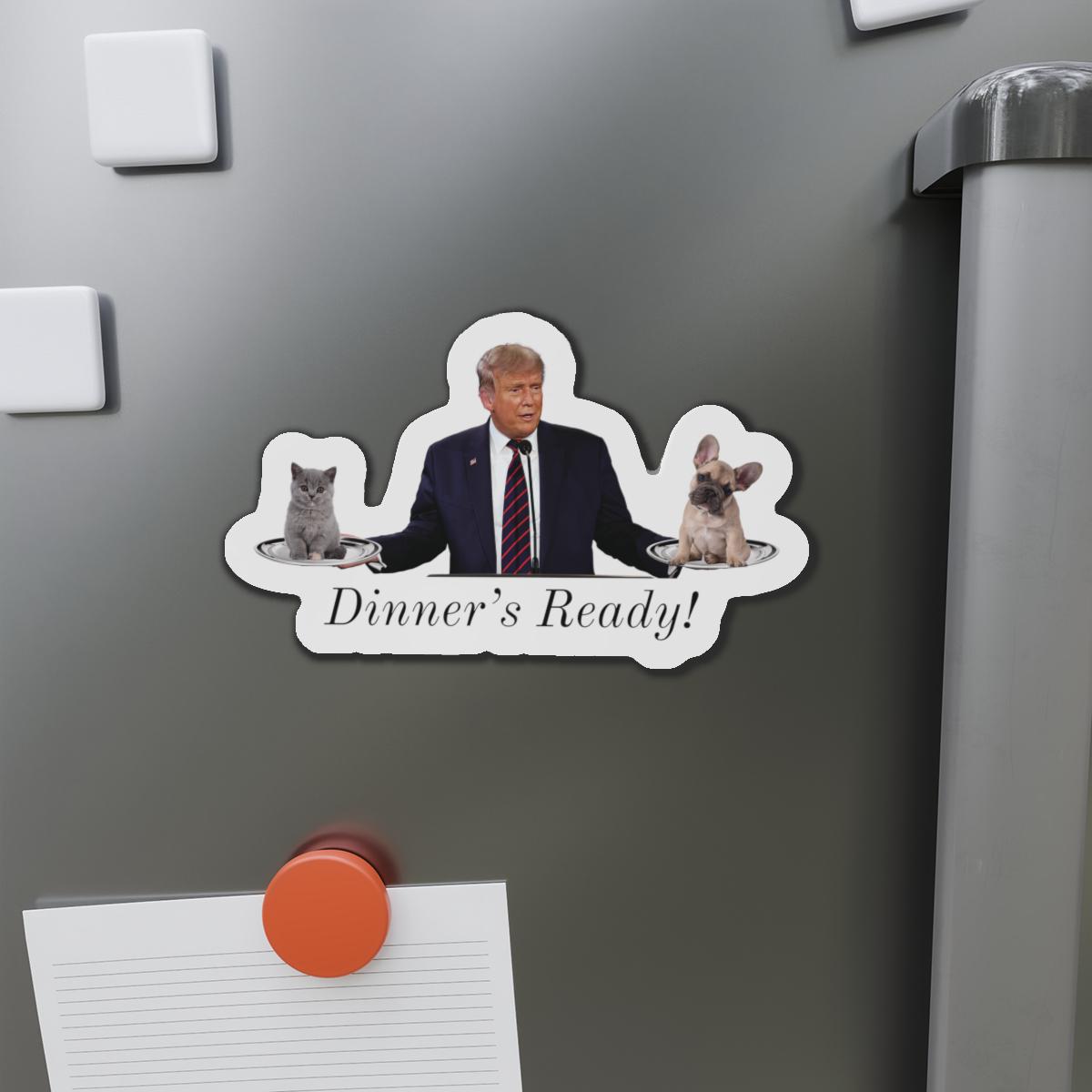 Trump-Themed Magnet - "They're Eating the Cats & Dogs" - Funny Springfield Quote - Die-Cut Vinyl Magnets in 5 Sizes