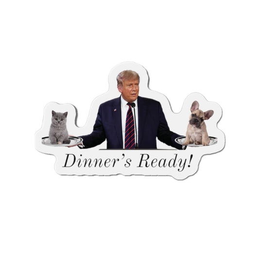 Trump-Themed Magnet - "They're Eating the Cats & Dogs" - Funny Springfield Quote - Die-Cut Vinyl Magnets in 5 Sizes