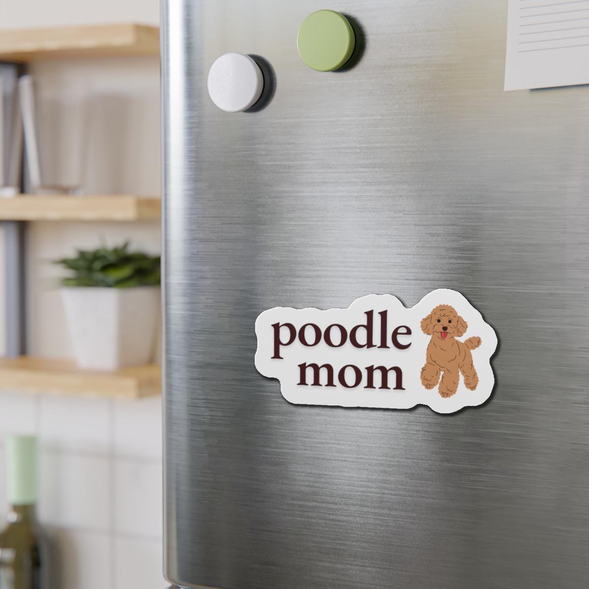 Whimsical Poodle Mom Die-Cut Magnets, Dog Lover Gifts, Refrigerator Magnet, Fun Pet Decor, Poodle Owner Present